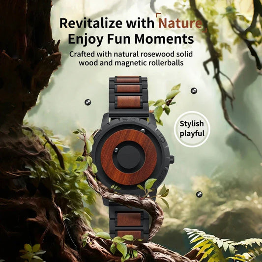Solid Wood Magnetic Luxury Sports Quartz Waterproof Original Fashion Business Casual Watch
